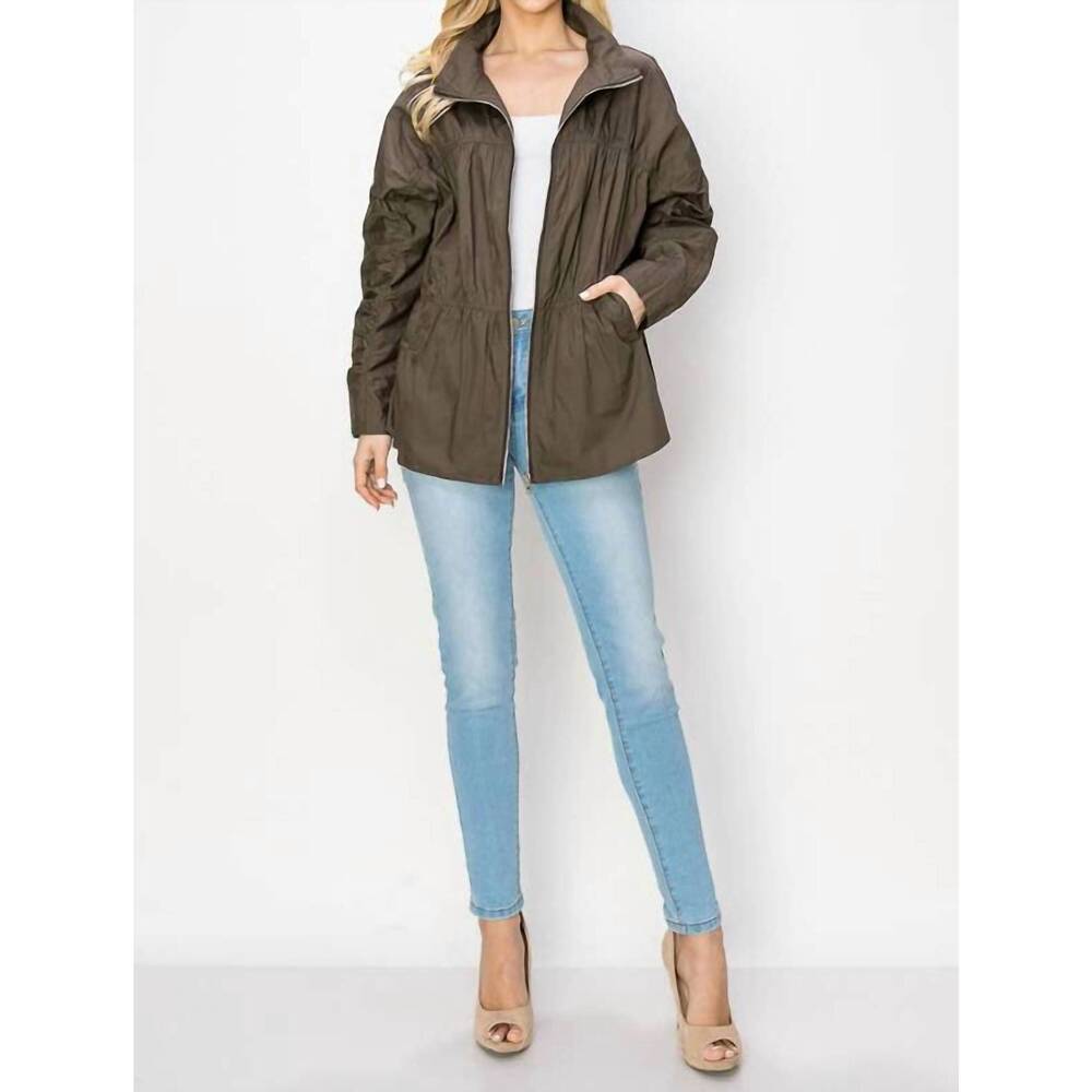 NEW JOH jaelle cotton poplin light weight jacket in dark olive - Picture 9 of 9